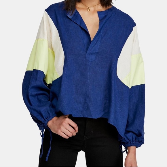 NWT Free People Colorblock Beating Hearts Top - Picture 2 of 4